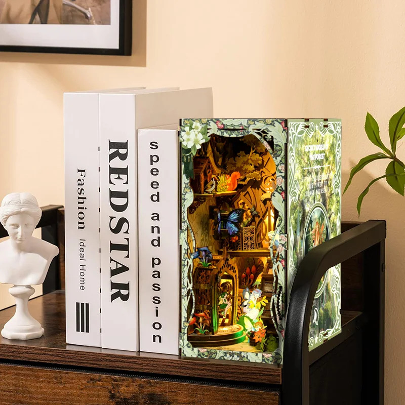 DIY Wooden 3D Book Nook Puzzle - огляд і ціна Diy Wooden Book Nook Kit Shelf Insert