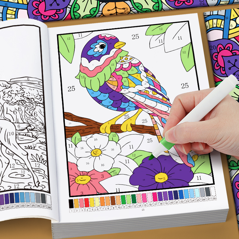 Color by Number for Adults Col - огляд і ціна Adult Coloring Book Stress Relief
