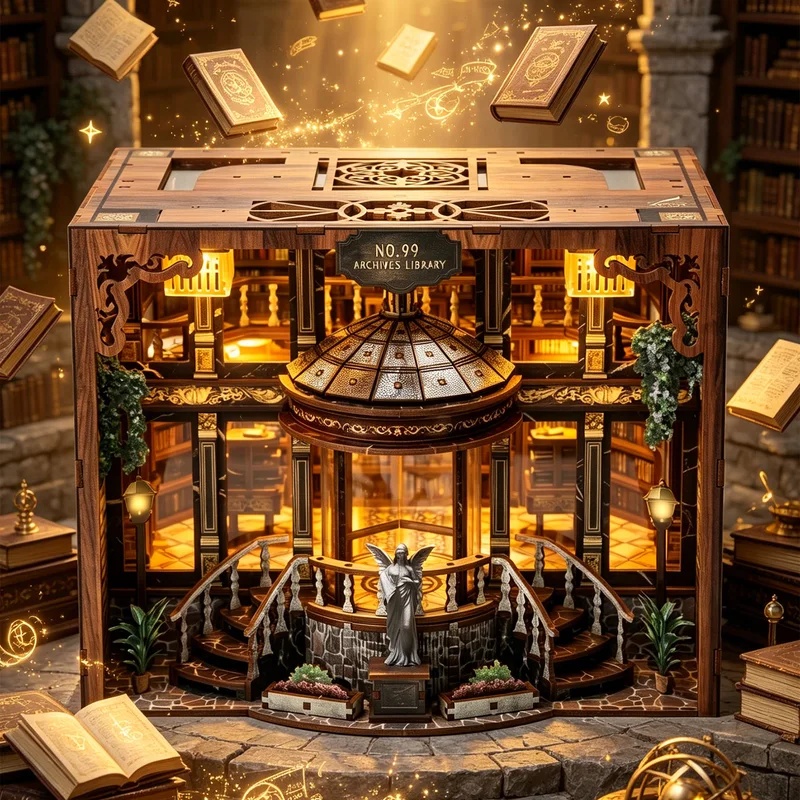 3D Model Kit With Light Booken - огляд і ціна Diy Wooden Book Nook Kit Shelf Insert