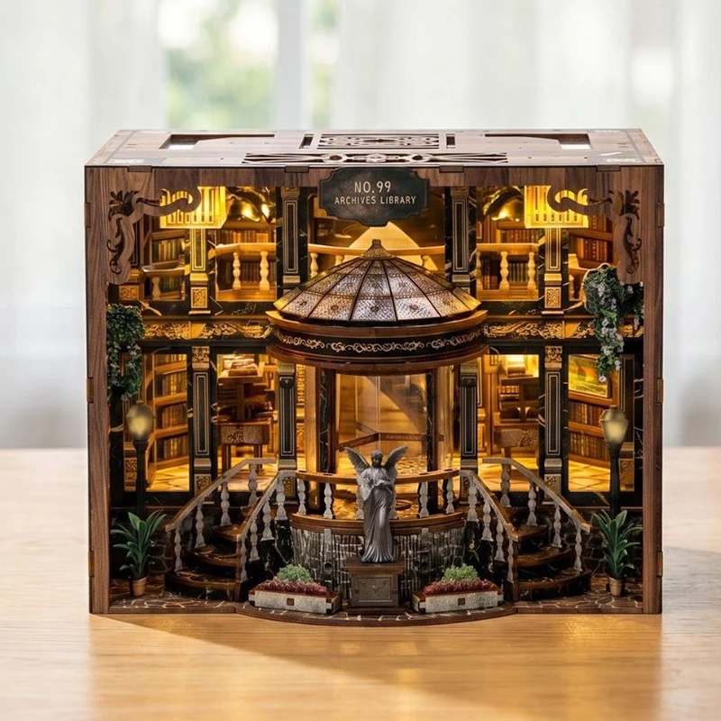 3D Model Kit With Light Booken - огляд і ціна Diy Wooden Book Nook Kit Shelf Insert